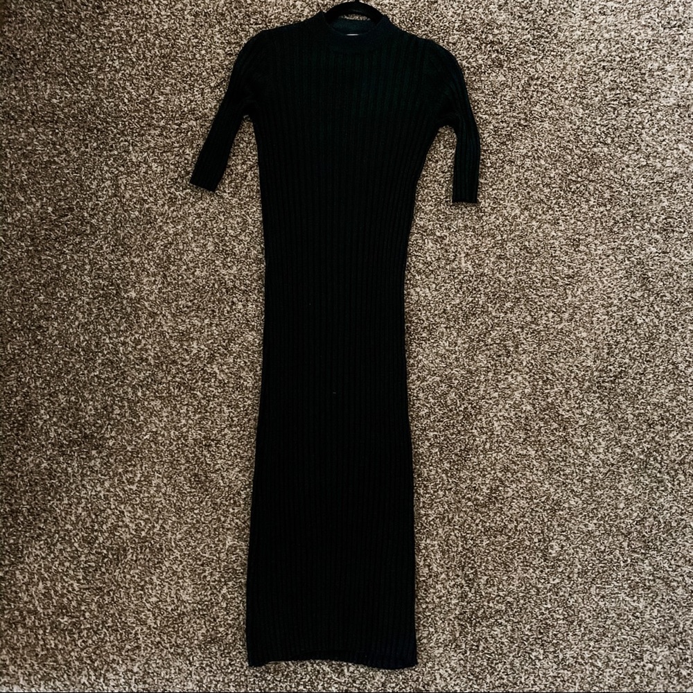 Black Ribbed Sweater Dress from Called to Surf